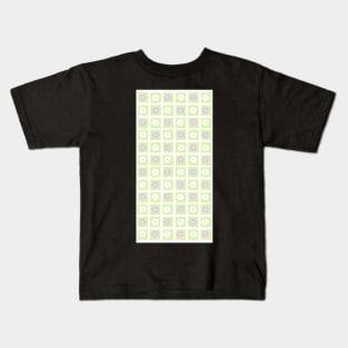 Vintage Aesthetic Minimalist Sage Green and Purple Flower Grid Design Phone Case Kids T-Shirt